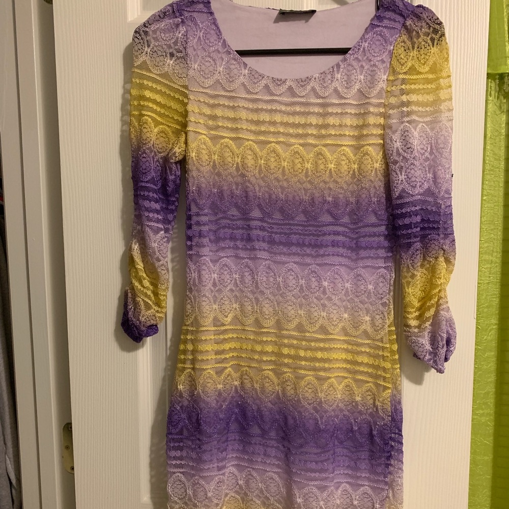 Purple and yellow dress